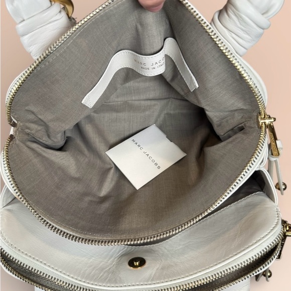 Marc Jacobs Blake Satchel White Leather Gold Tone Hardware - Picture 13 of 15